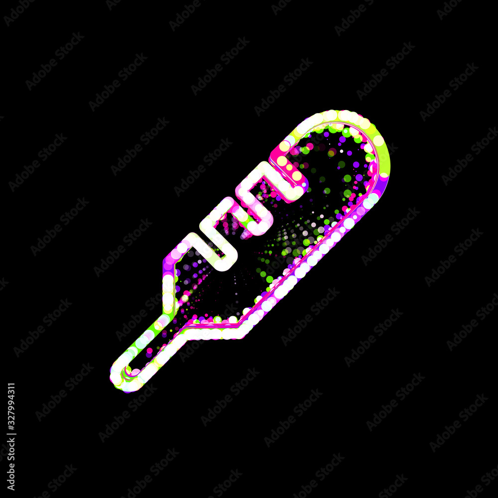 Symbol thermometer from multi-colored circles and stripes. UFO Green, Purple, Pink Symbol thermometer from multi-colored circles and stripes. UFO Green, Purple, Pink