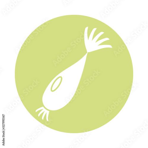 radish icon, block style