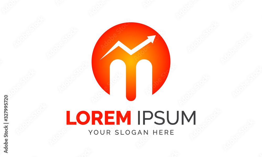 Obraz premium Letter M Initial Abstract Business Consulting Company Logo Design Graphic Elements Template Ai