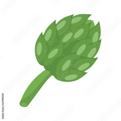 artichoke vegetable icon, flat detail style