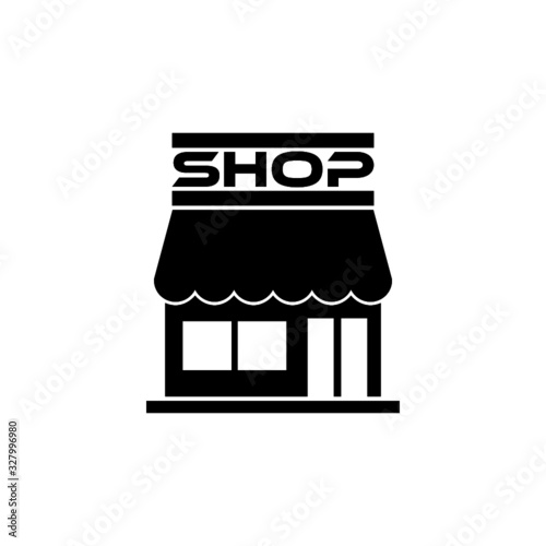 Shopping building or market store icon isolated on white background