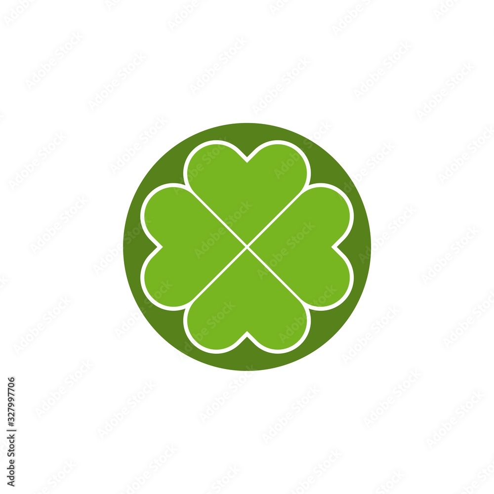Four leafed shamrock Symbol of luck and Saint Patrick Day holiday Isolated on white background Four leafed shamrock Symbol of luck and Saint Patrick Day holiday Isolated on white background