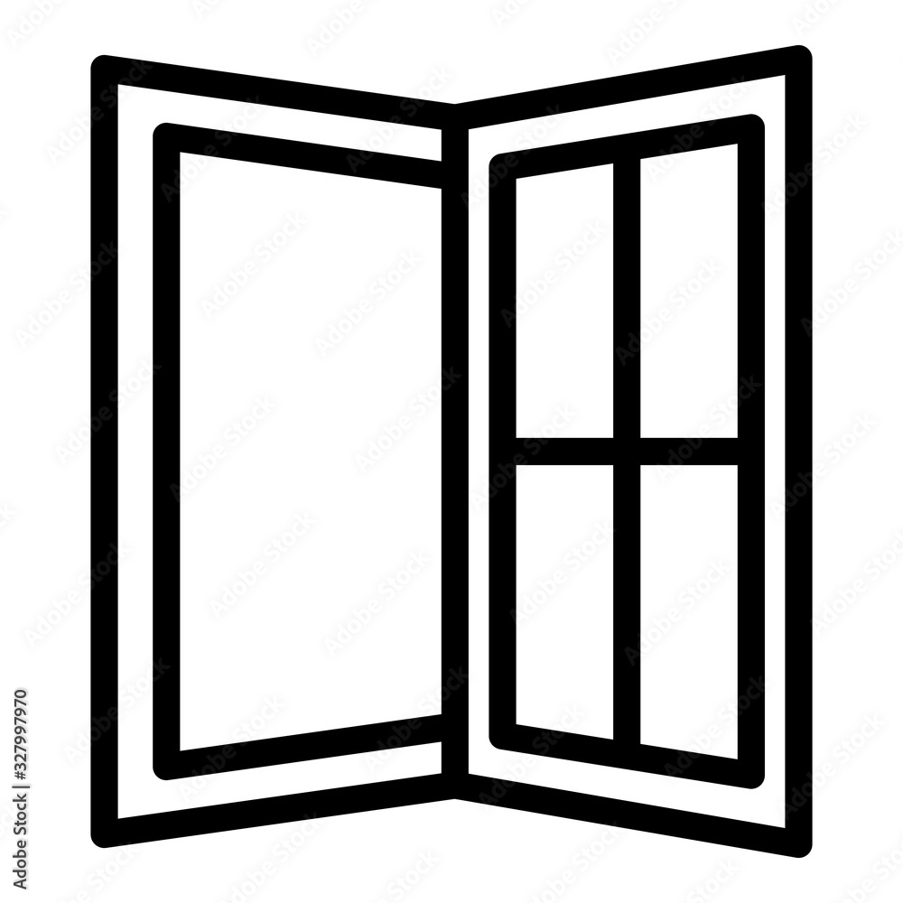Open office window icon. Outline open office window vector icon for web design isolated on white background Open office window icon. Outline open office window vector icon for web design isolated on white background