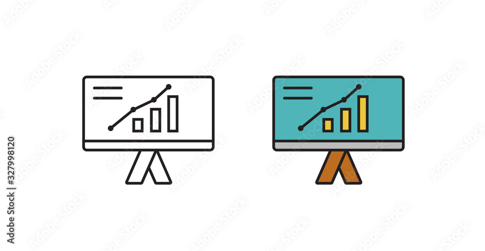 Chart icon, a graph in a vector. A symbol in a simple flat style. Chart icon, a graph in a vector. A symbol in a simple flat style.