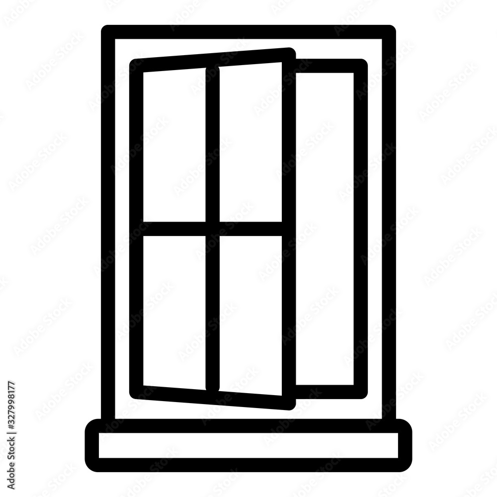 Office window icon. Outline office window vector icon for web design isolated on white background Office window icon. Outline office window vector icon for web design isolated on white background