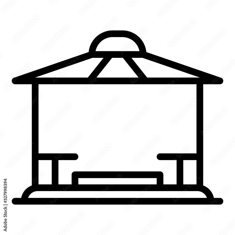 Patio gazebo icon. Outline patio gazebo vector icon for web design
