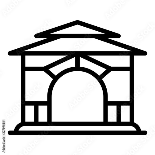 Pavilion gazebo icon. Outline pavilion gazebo vector icon for web design isolated on white background
