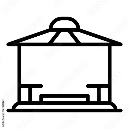 Patio gazebo icon. Outline patio gazebo vector icon for web design isolated on white background