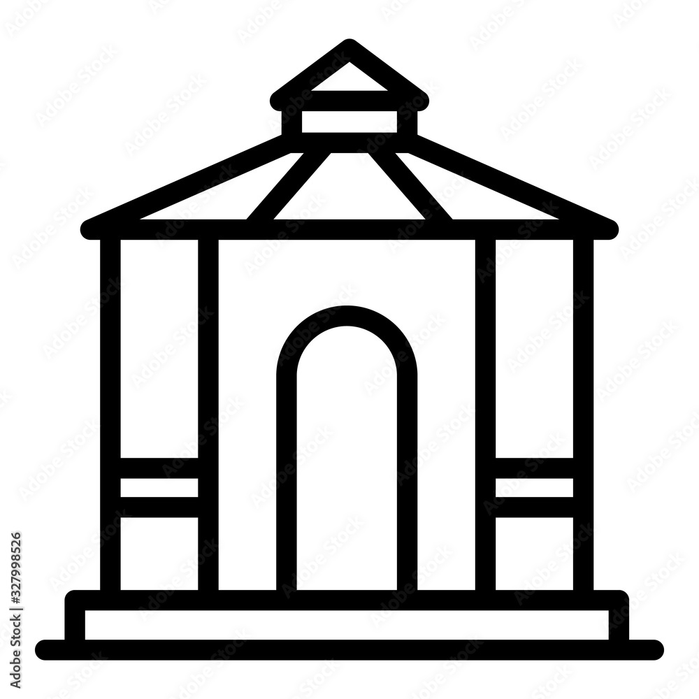 Summer gazebo icon. Outline summer gazebo vector icon for web design isolated on white background Summer gazebo icon. Outline summer gazebo vector icon for web design isolated on white background