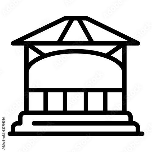 Gazebo arch icon. Outline gazebo arch vector icon for web design isolated on white background
