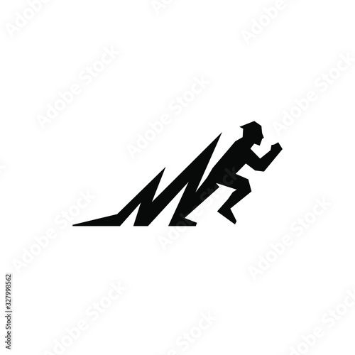 running walking fast man vector illustration element icon