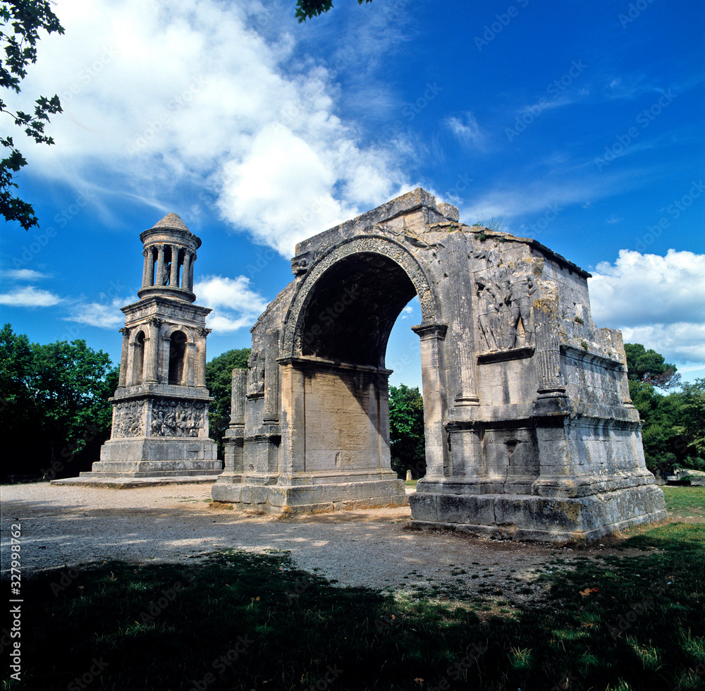 The ruined Roman Mausoleum and Commenorative Arch at St.Remy de Provence