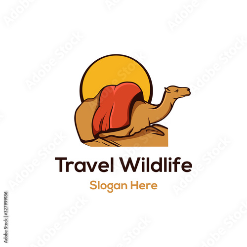 Camel Animal Wildlife Dessert Abstract Creative Illustration Icon Logo  Design Template Element Vector