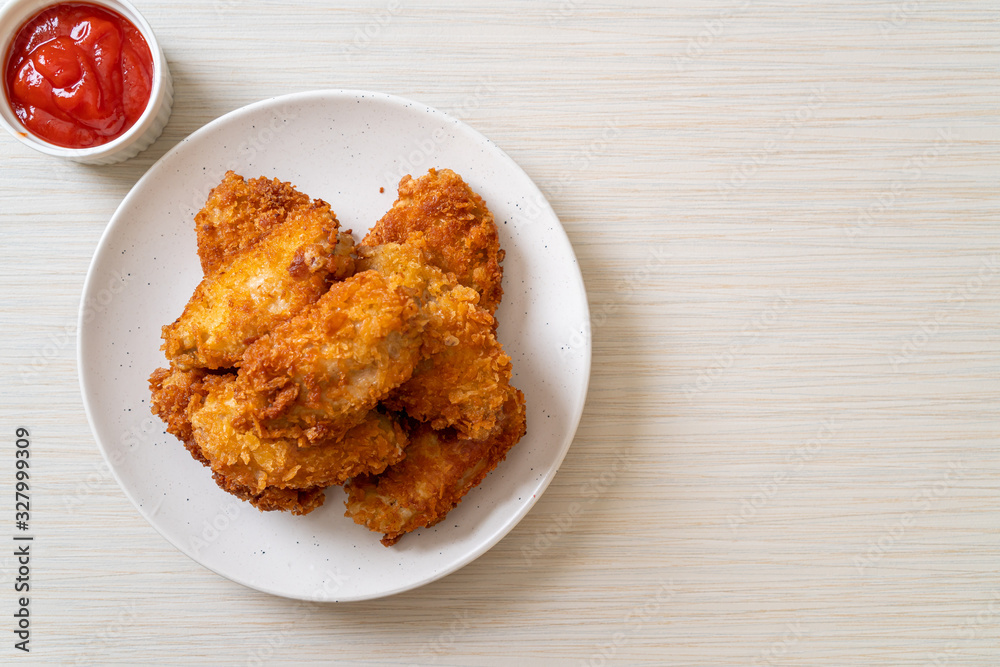 fried chicken wings with ketchup fried chicken wings with ketchup