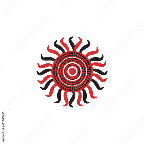 Aboriginal art dots painting icon logo design vector