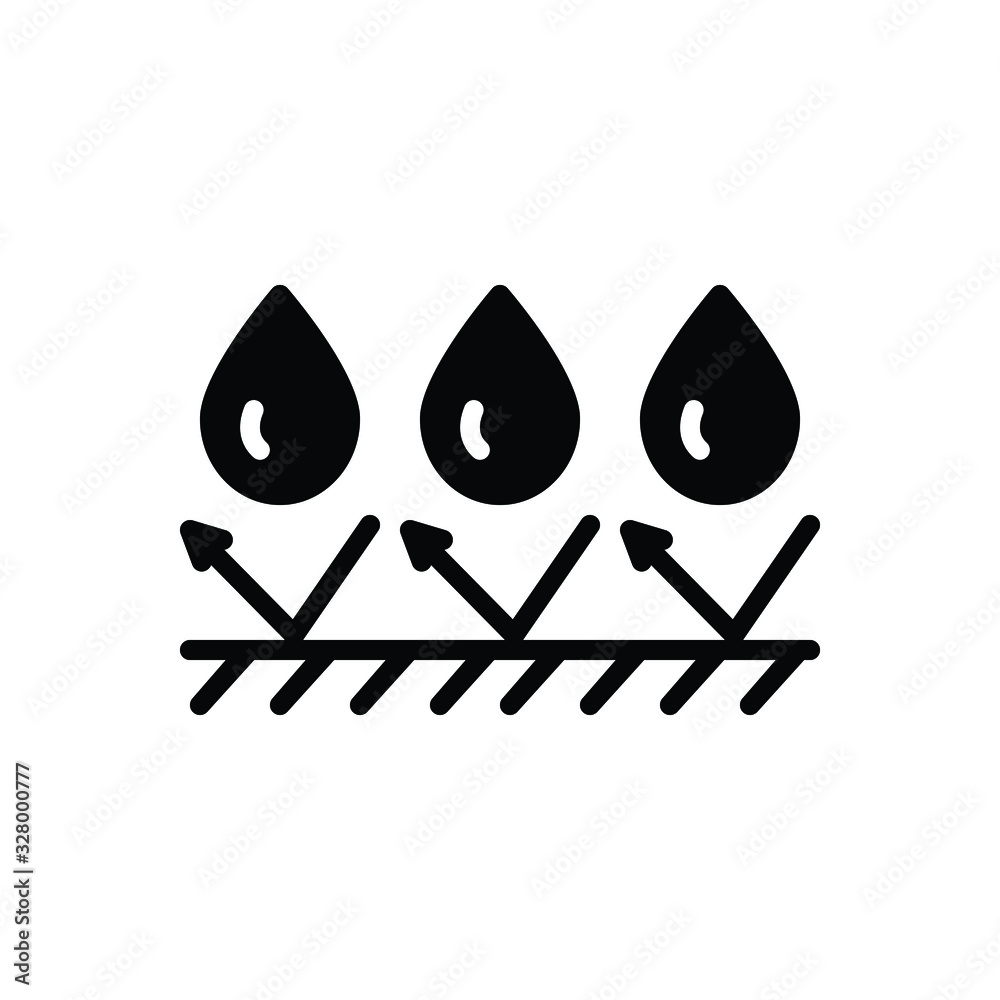 Black solid icon for waterproof Black solid icon for waterproof