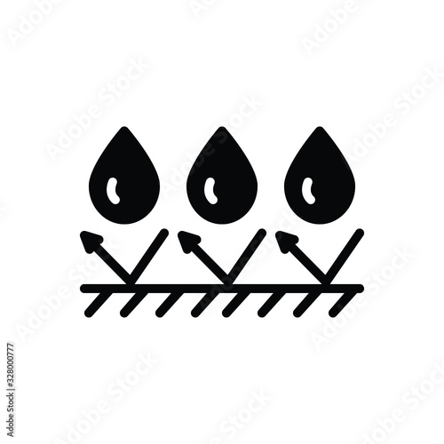 Black solid icon for waterproof 