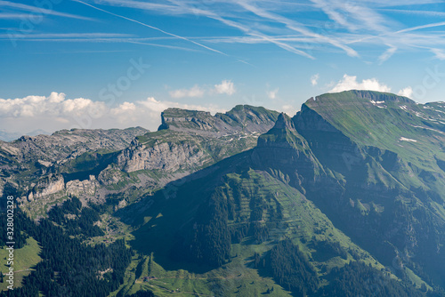 Fototapeta Naklejka Na Ścianę i Meble -  Switzerland, Panoramic view on Schynige Platte and green Alps around