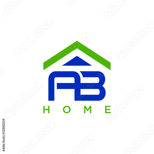 AB letter with home for logo design concept, very suitable in various business purposes, also for icon, symbol and many more.
