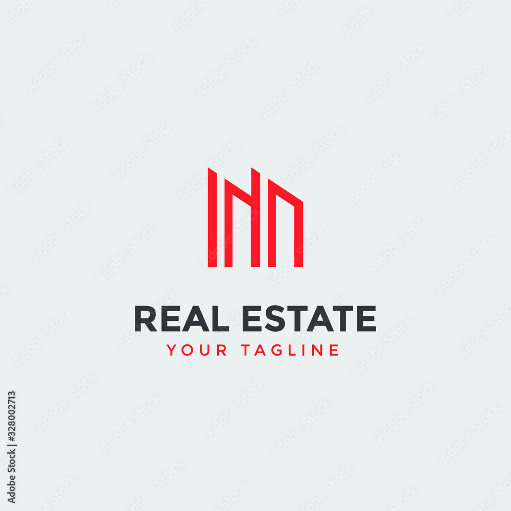 real estate logo design template, Construction Architecture Building symbol vector editable