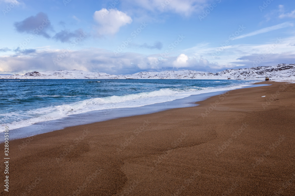 The coast of the Arctic ocean, the Kola Peninsula, Teriberka, Russia