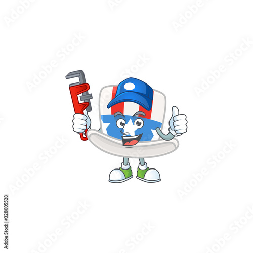 Smiley Plumber uncle sam hat on mascot picture style