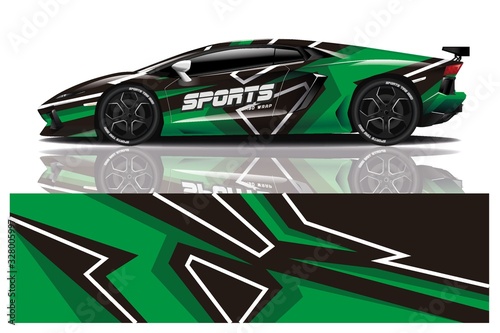 Sports car wrapping decal design