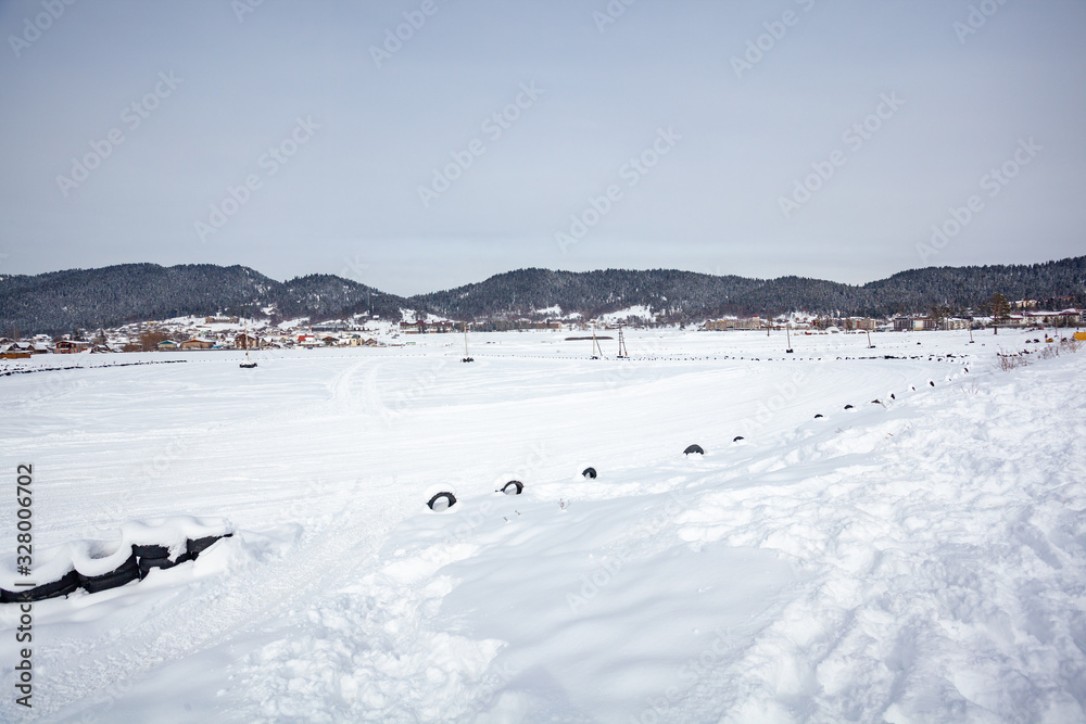 Landscape at a ski resort in Bakuriani, Georgia