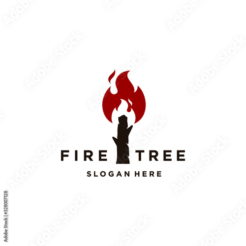 bonfire Campfire logo badge label vector illustration wood and fire flame Classic badge
