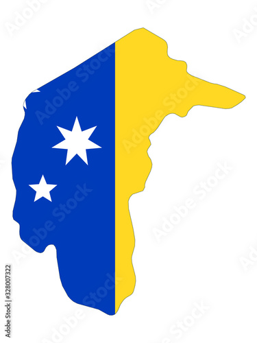 Vector Illustration of the Combined Map and Flag of the Australian Capital Territory