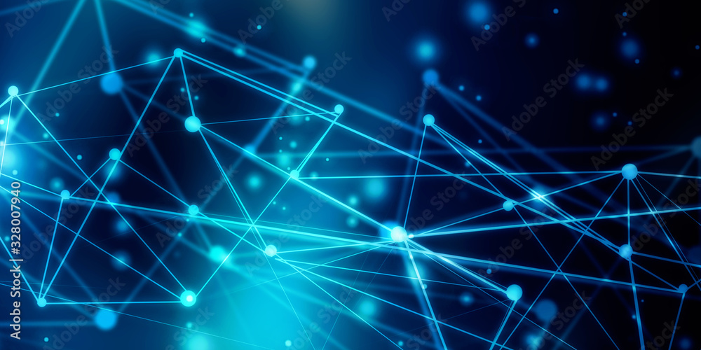 Fototapeta premium 2d illustration Abstract futuristic electronic circuit technology background