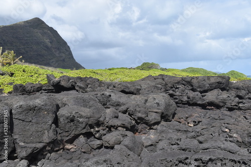 Lava rocks in Hawaii from a volcano