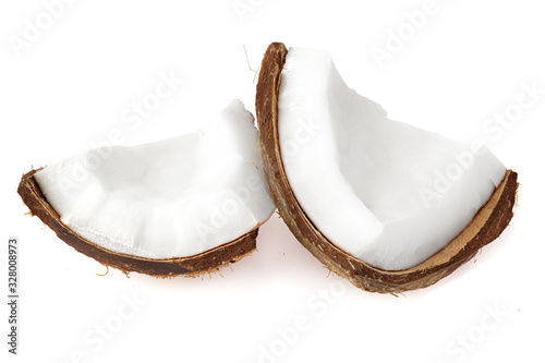 piece of coconut isolated on white background