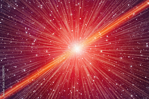 Photos bright sun on a space stars background