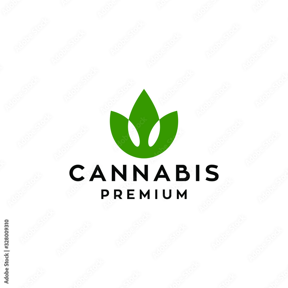 cannabis or lotus flower line logo icon design vector cannabis or lotus flower line logo icon design vector