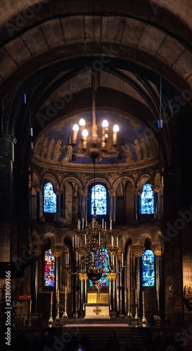 arched interior of medieval cathedral