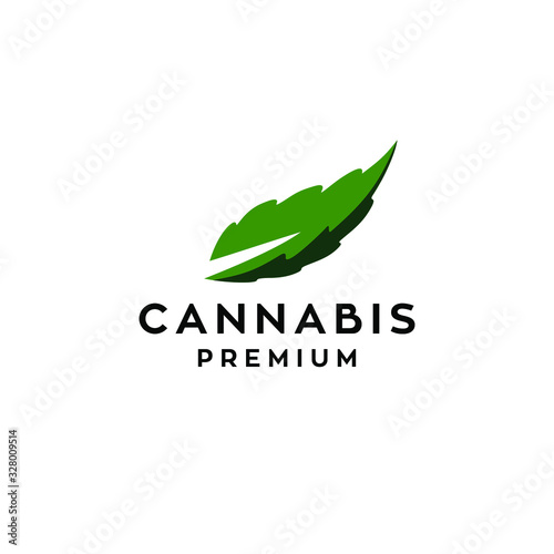 cannabis marijuana hemp leaf farm cultivation logo design icon vector template