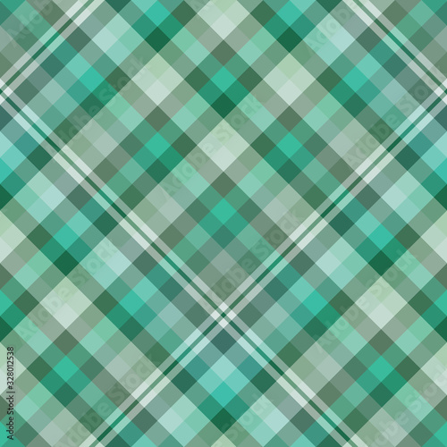 Seamless pattern in fine discreet light and dark green colors for plaid, fabric, textile, clothes, tablecloth and other things. Vector image. 2