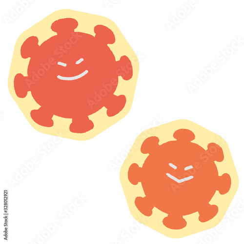 膜を持つ新型コロナウイルス　イラスト