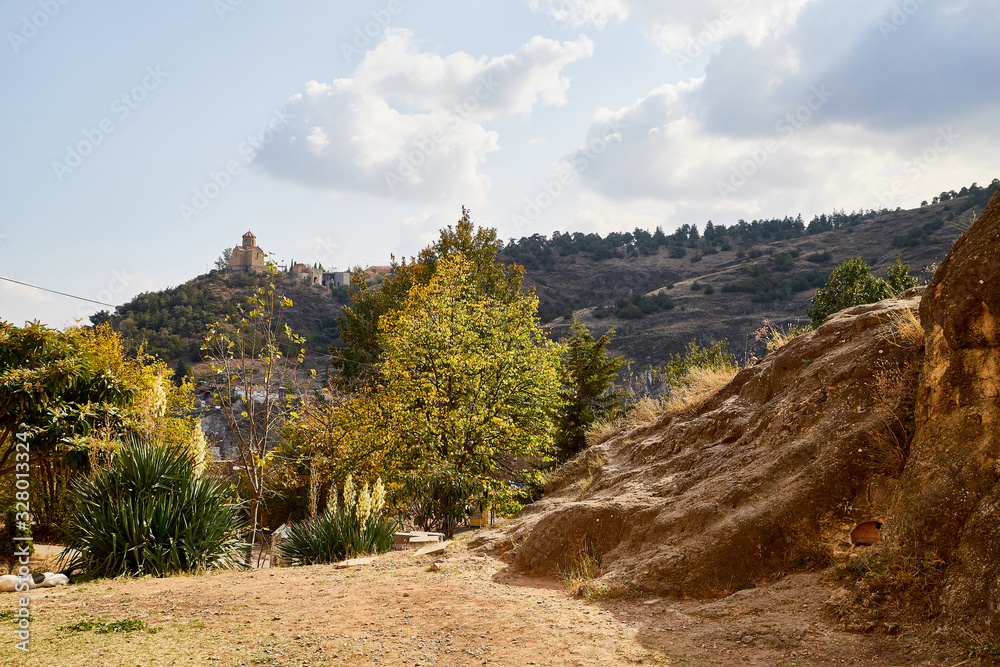 Autumn landscapes with fantastic views from mountain to valley. Colourful mountain nature in autumn, summer, or spring day Autumn landscapes with fantastic views from mountain to valley. Colourful mountain nature in autumn, summer, or spring day