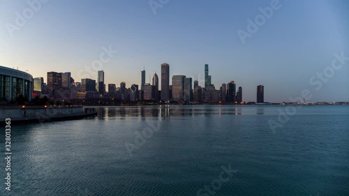 Wallpaper Mural Chicago Cityscape - Flyover Lake Michigan Torontodigital.ca