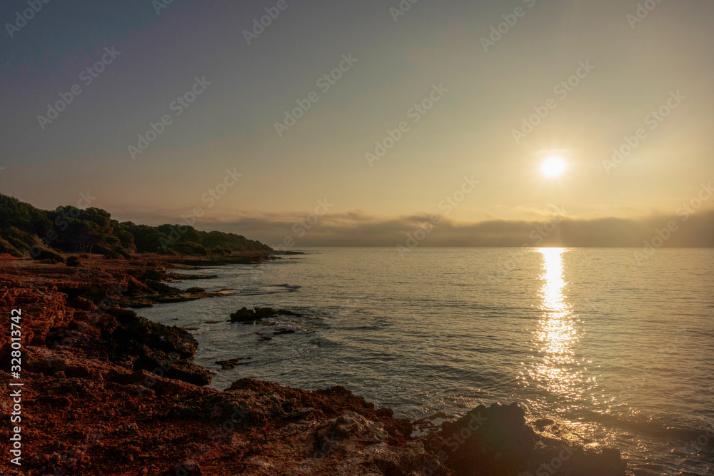 The coast of the renega at dawn in Oropesa