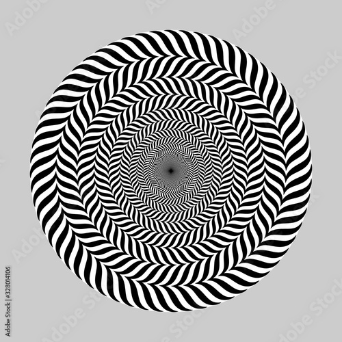 optical illusion circles with black waves
