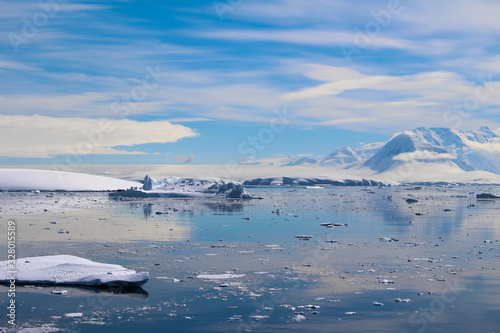 Ice floating in the waters of Antarctica. Lemaire Channel, Antarctic Peninsula, Antarctica