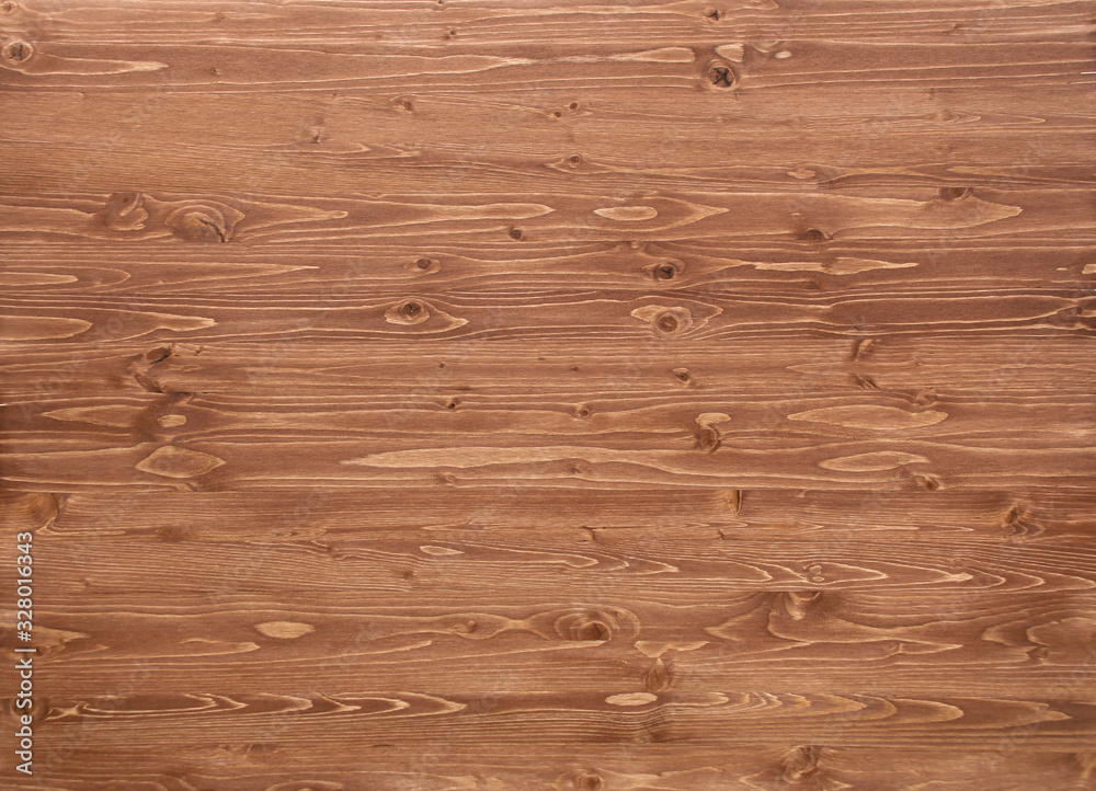Naklejka premium Brown wooden panel background. Wood texture with natural striped pattern.