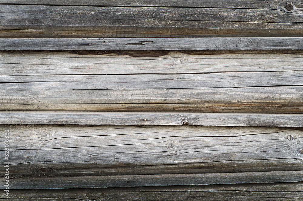 Fototapeta premium Wood texture, wooden background of gray old boards.