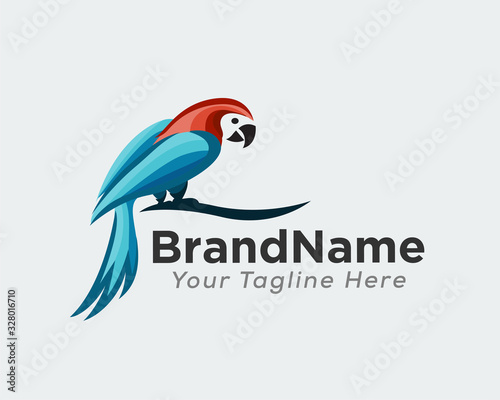 Colorful parrot art logo design inspiration