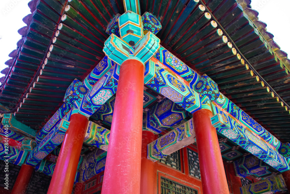 corner of chinese roof at summer palace Beijing