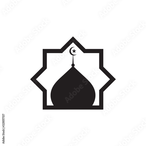 islamic mosque logo vector icon