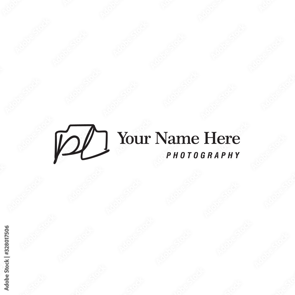 Pl Initial Signature Photography Logo